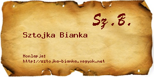 Sztojka Bianka névjegykártya