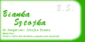 bianka sztojka business card